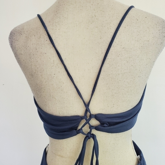 Lulu's "Can't Lose" Blue Cutout Backless String Mini Dress - Picture 7 of 11
